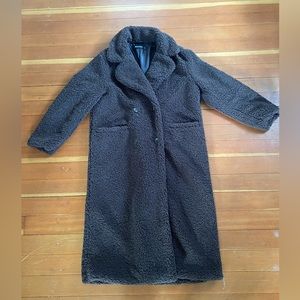 Pretty Little Things long CHOCOLATE BROWN Teddy Coat: size 6